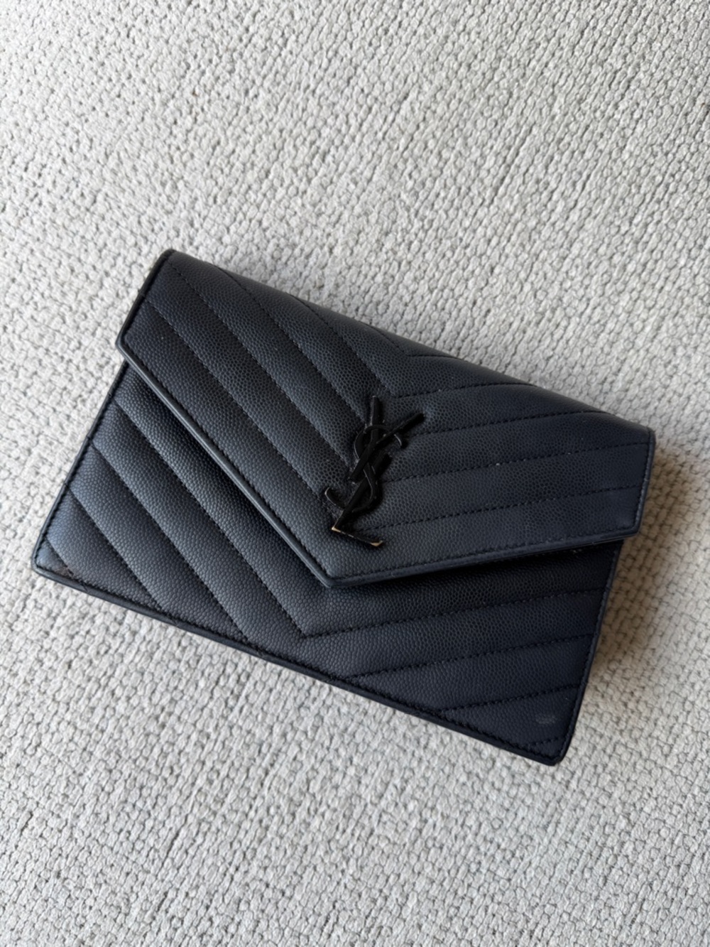Saint Laurent Black Envelope Wallet With YSL black hardware